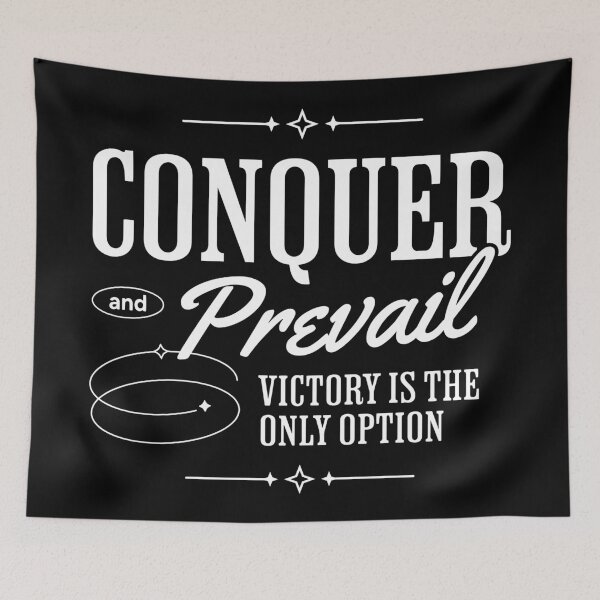 Item preview, Racing - Conquer and Prevail - Motivational Quote designed and sold by RaceDayRags.