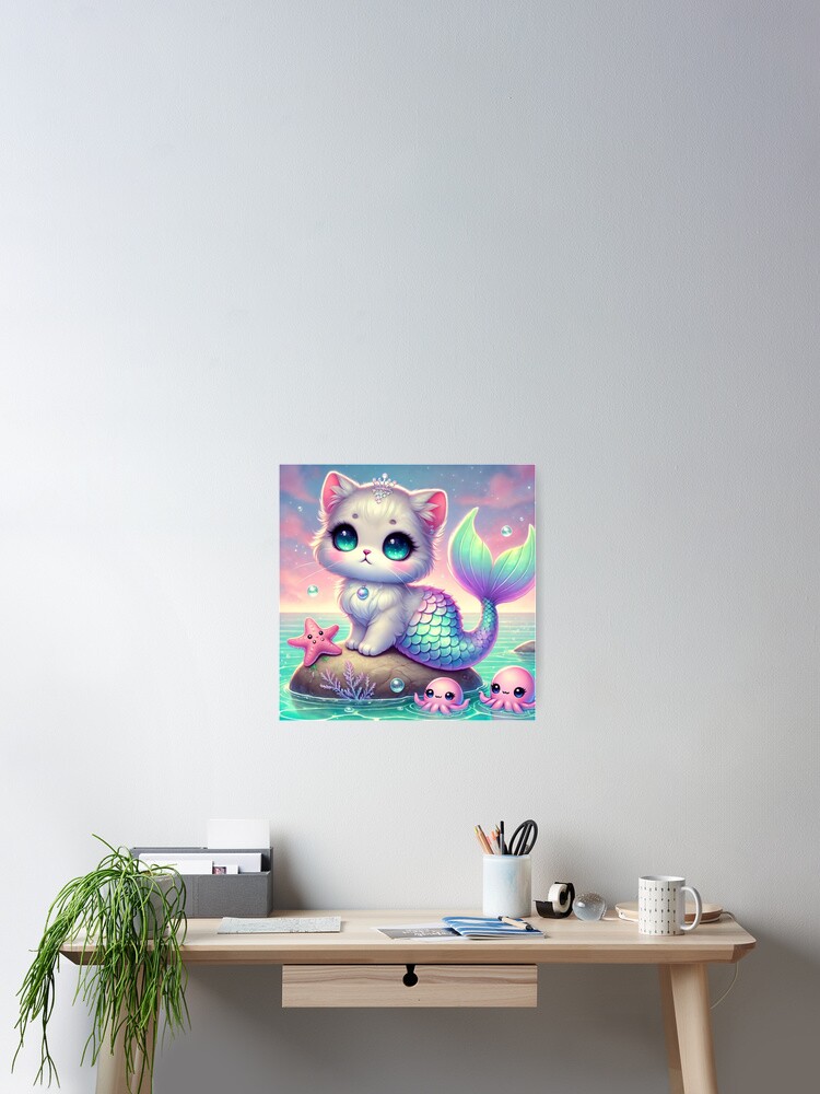 Mermaid cat Poster