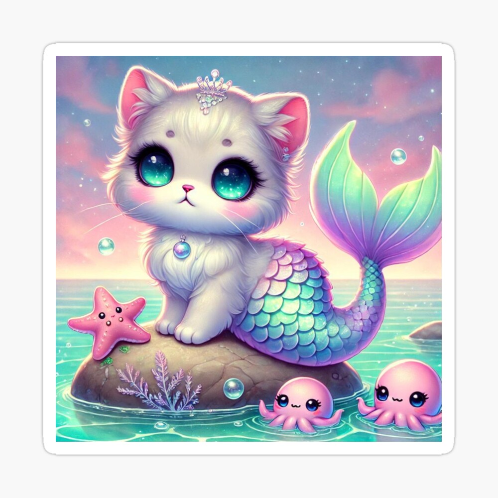 Mermaid cat Poster