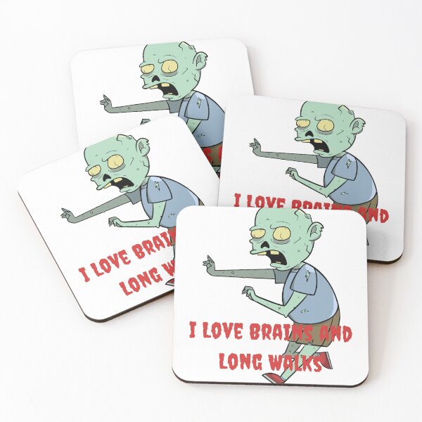 Item preview, I Love Brains and Long Walks | Funny Zombie Word Design designed and sold by TrueMotion.