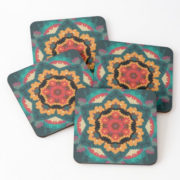 Item preview, Retro Mandala Blue Orange and Red designed and sold by WormholeOrbital.