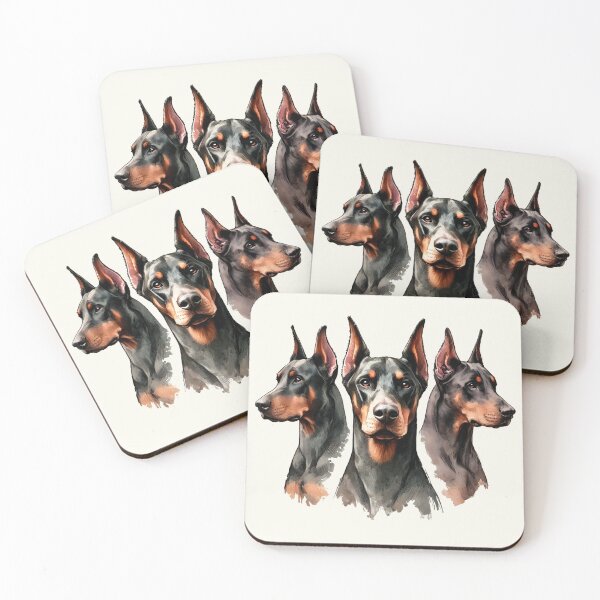 Item preview, Three Colorful Dobermans in Watercolor designed and sold by Blink Art Studio.