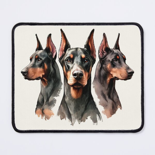 Item preview, Three Colorful Dobermans in Watercolor designed and sold by Blink Art Studio.