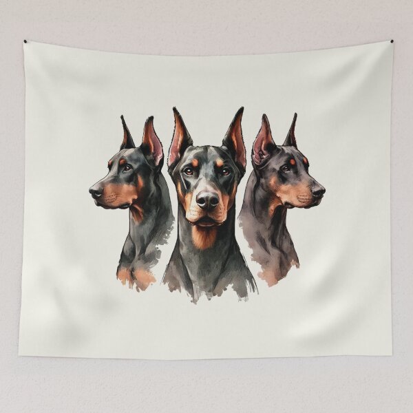 Item preview, Three Colorful Dobermans in Watercolor designed and sold by Blink Art Studio.