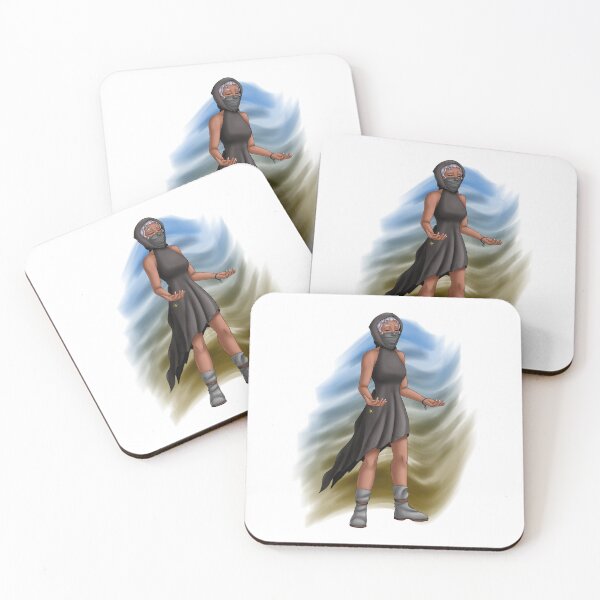 Item preview, Wicce with closed eyes wearing an asymmetrical dress designed and sold by AssortedDrawings.