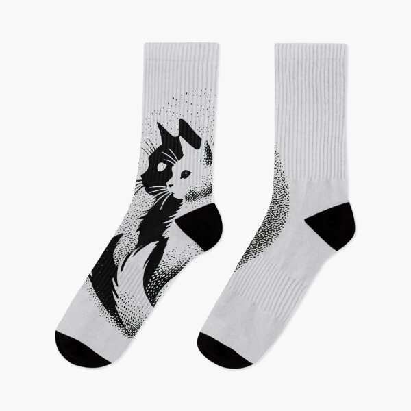 Item preview, Black and White 3 Dotted Cats designed and sold by Blink Art Studio.