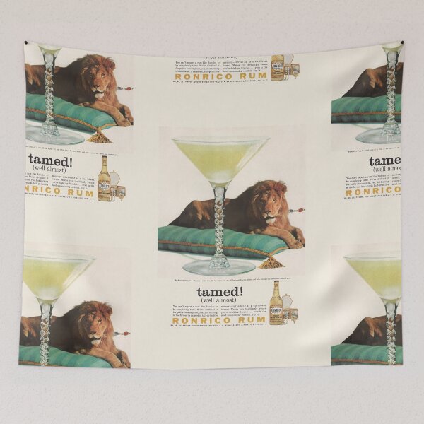 Artikelvorschau, Vintage Rum Anzeige, Retro Cocktail Anzeige, Vintage Löwe entworfen und verkauft von TeeARTHY.