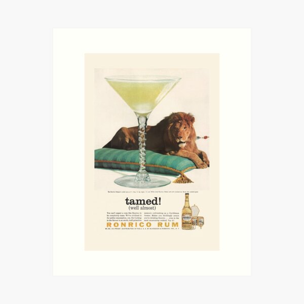 Item preview, Vintage Rum ad, Retro Cocktail Ad, Vintage Lion  designed and sold by TeeARTHY.