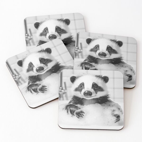 Item preview, Badger Taking a Bath, Funny Vintage Animal Photo designed and sold by CheekyAnimalz.