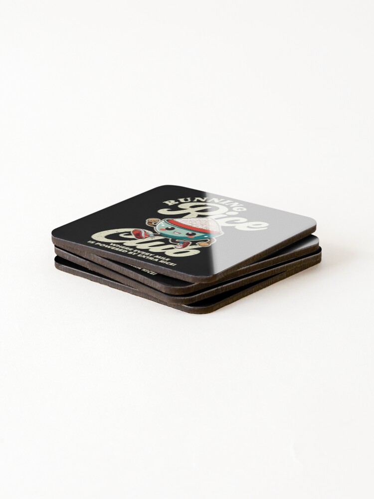 Thumbnail 4 of 5, Coasters (Set of 4), Running Rice Club Funny Rice Shirt designed and sold by futurefeature.