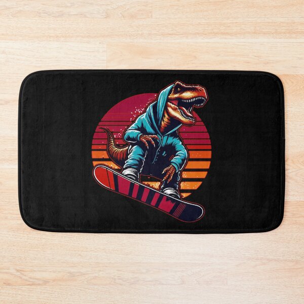 Item preview, Cool Retro Tyrannosaurus Dinosaur Snowboarder designed and sold by TomFrontierArt.