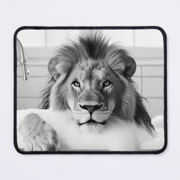 Item preview, Lion Taking a Bath, Funny Vintage Animal Photo designed and sold by CheekyAnimalz.