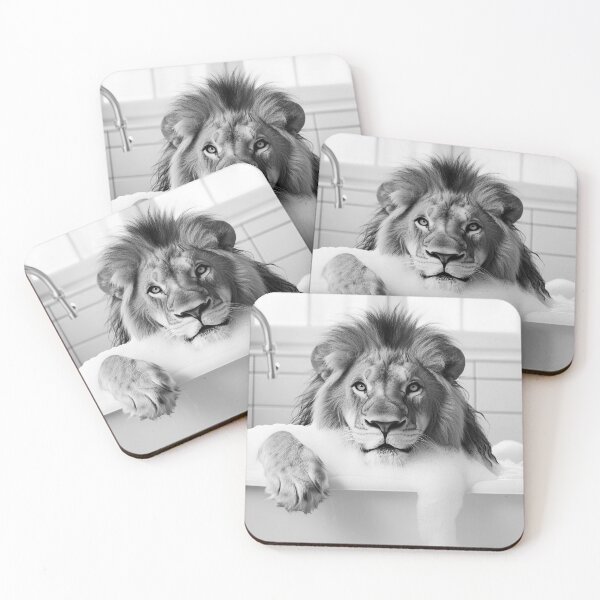 Item preview, Lion Taking a Bath, Funny Vintage Animal Photo designed and sold by CheekyAnimalz.