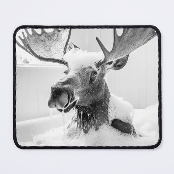 Item preview, Moose Taking a Bath, Funny Vintage Animal Photo designed and sold by CheekyAnimalz.