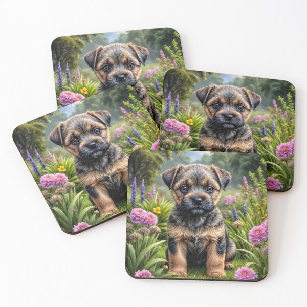 Item preview, Wally Border Terrier Puppy Portrait Art designed and sold by Heart and Soul Studio.