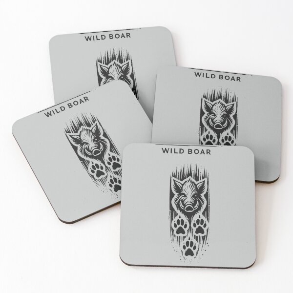 Item preview, Black and White Wild Boar and Tracks designed and sold by Blink Art Studio.