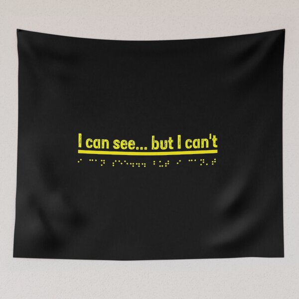 Item preview, I can see... but I can't - Yellow  designed and sold by Bad Zombie .