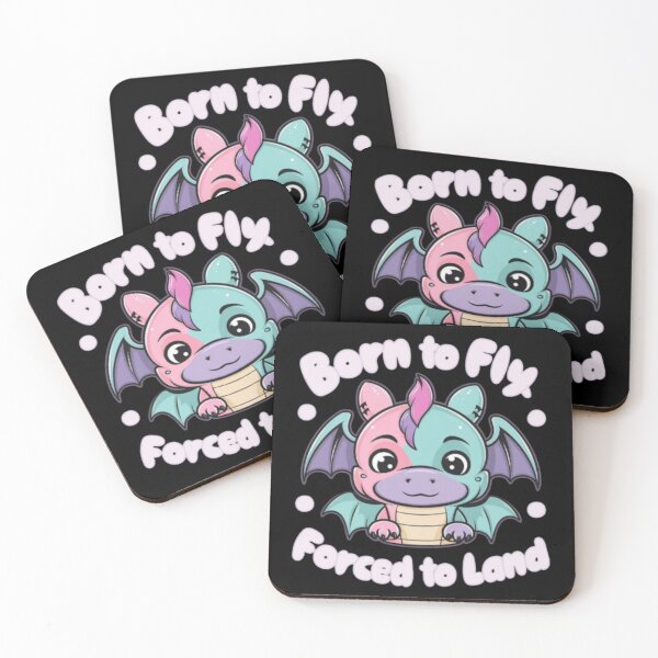 Item preview, Born to Fly, sweet dragon with motivational text designed and sold by ARTReMi.