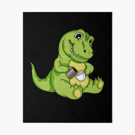 Artikel-Vorschau von Niedlicher T-Rex gießt Latte Art Kaffee Dinosaurier Barista, designt und verkauft von DSWShirts.