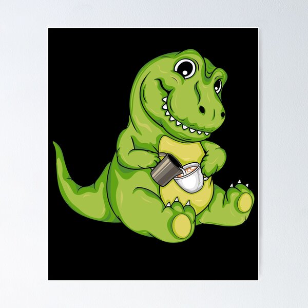 Artikel-Vorschau von Niedlicher T-Rex gießt Latte Art Kaffee Dinosaurier Barista, designt und verkauft von DSWShirts.