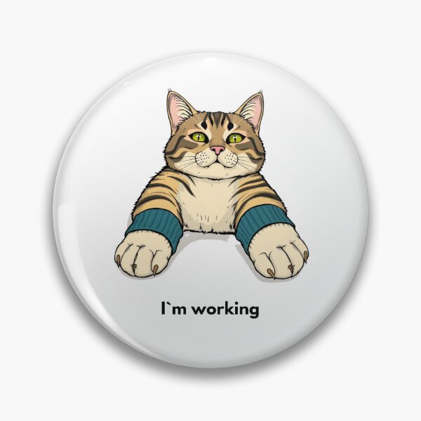 Item preview, Tabby cat with I`m working designed and sold by GinnyGi.