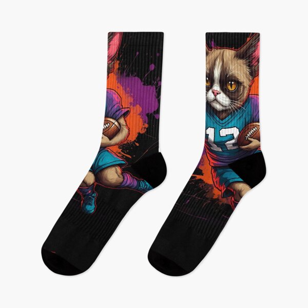 Item preview, Grumpy Persian cat playing american football designed and sold by Furrifico.