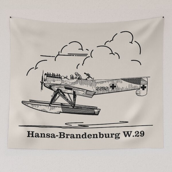 Item preview, Hansa-Brandenburg W.29 German WW1 Floatplane Flying Clouds designed and sold by MilitaryMart.
