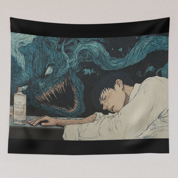Item preview, The Thirsting Shadow - melancholic manga anime boy designed and sold by ForsakenFrames.