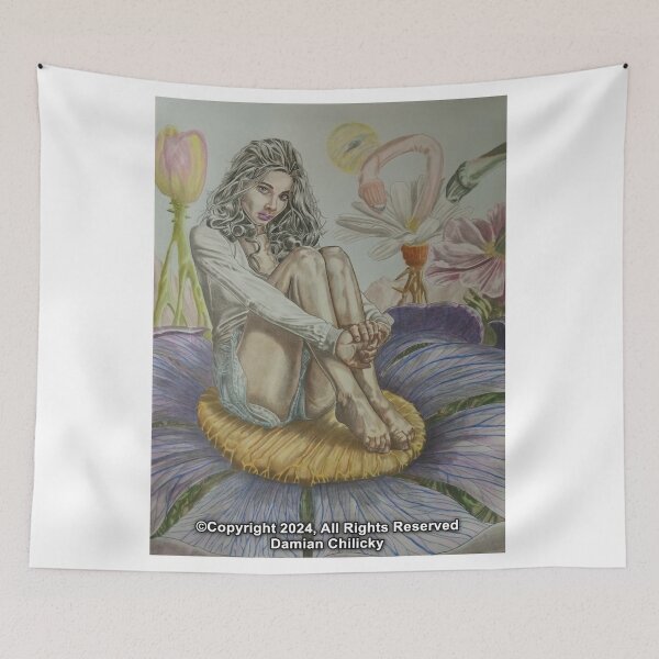 Item preview, Girl on Flower designed and sold by Red-Lip-Gallery.