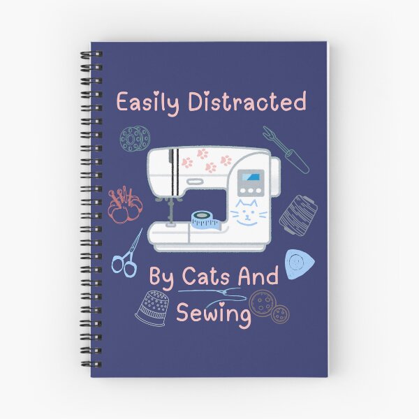 Item preview, Easily Distracted By Cats And Sewing - A Cat Sewing designed and sold by Wiss2Arts.