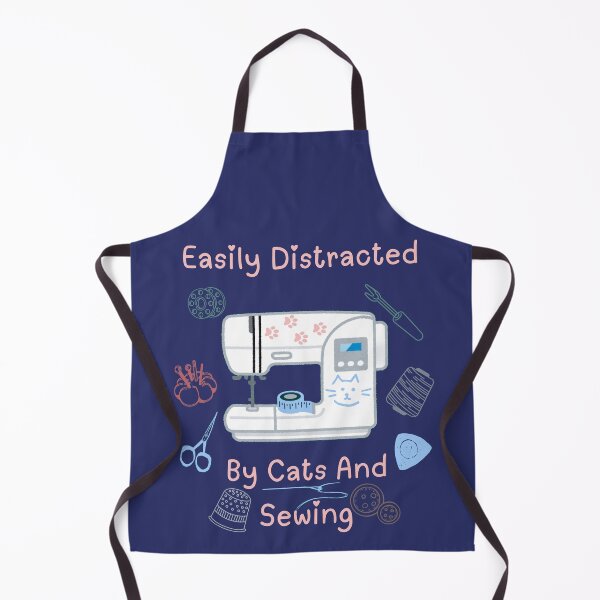 Item preview, Easily Distracted By Cats And Sewing - A Cat Sewing designed and sold by Wiss2Arts.