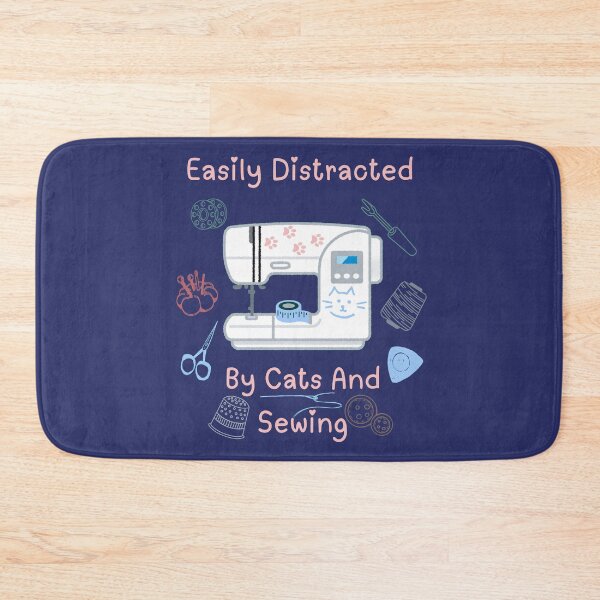 Item preview, Easily Distracted By Cats And Sewing - A Cat Sewing designed and sold by Wiss2Arts.