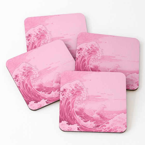 Item preview, Pink Vintage Japanese Waves Painting designed and sold by bowsbotanicals.