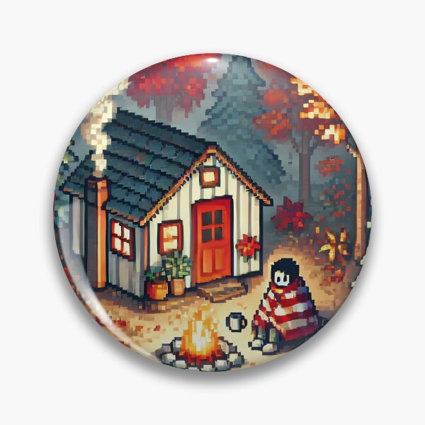 Item preview, Chalet in an autumn forest pixel art designed and sold by Landsesse.