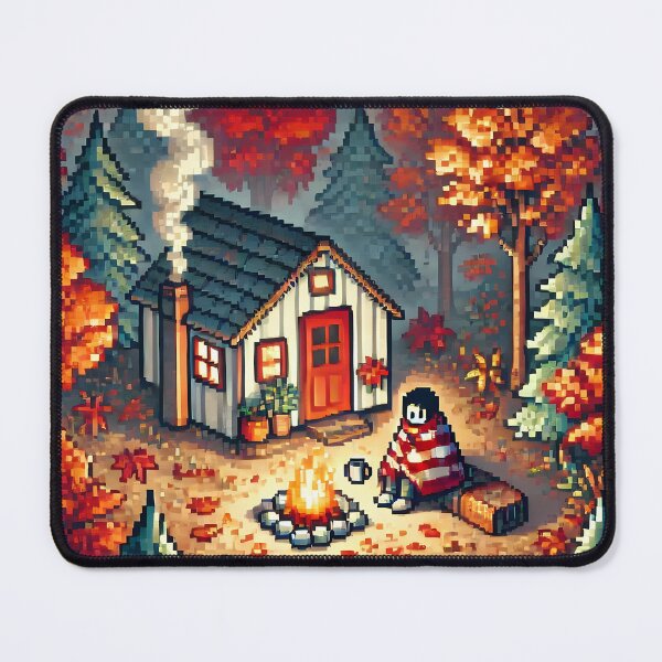 Item preview, Chalet in an autumn forest pixel art designed and sold by Landsesse.