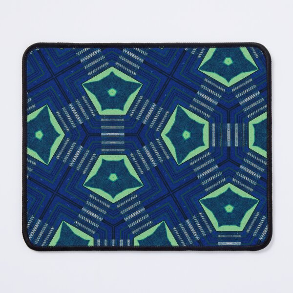 Item preview, Japanese Textile Collage Bleu Green Pattern Variation No.15 Navy Mint Indigo designed and sold by MirabiliaMagpie.