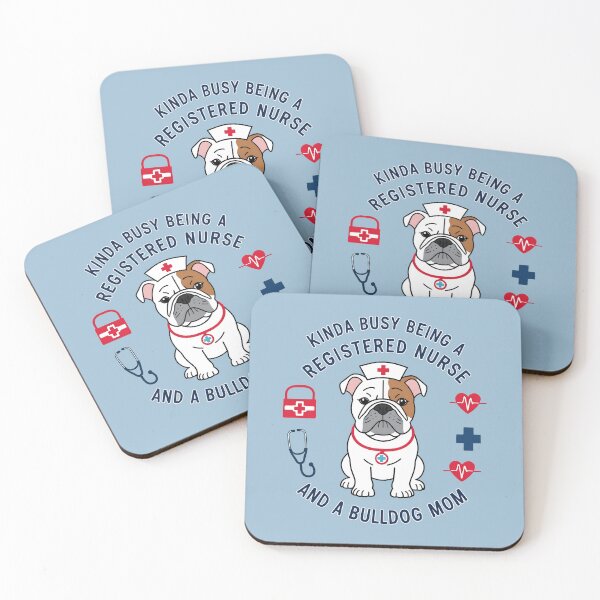 Item preview, Kinda Busy Being a Registered Nurse and a Bulldog Mom - Cute English Bulldog Nurse Design designed and sold by brindled.