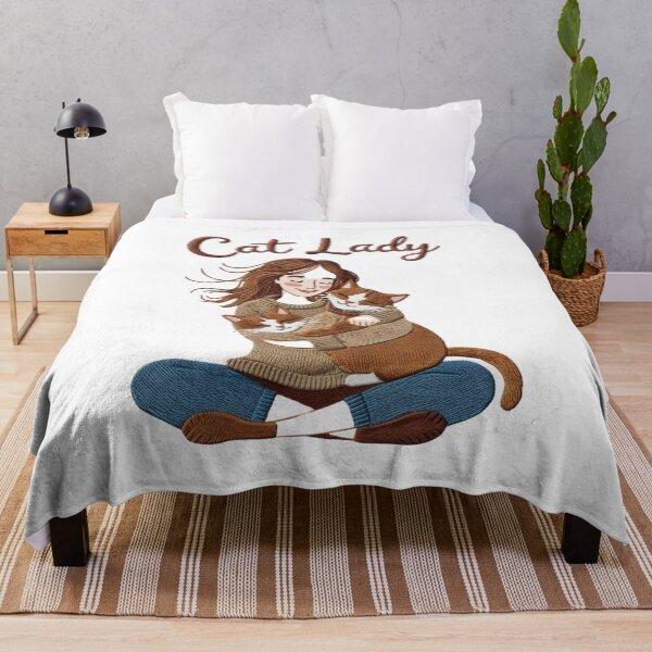 Item preview, Cozy Cat Lady Embroidered Style T-Shirt designed and sold by justtakemycash.