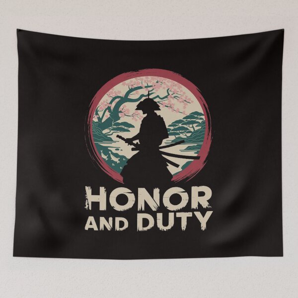 Item preview, Honor and Duty Samurai T-Shirt designed and sold by HOMEDESIGNPRINT.