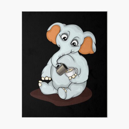 Artikel-Vorschau von Niedlicher Elefant gießt Latte Art Kaffeeliebhaber Barista, designt und verkauft von DSWShirts.