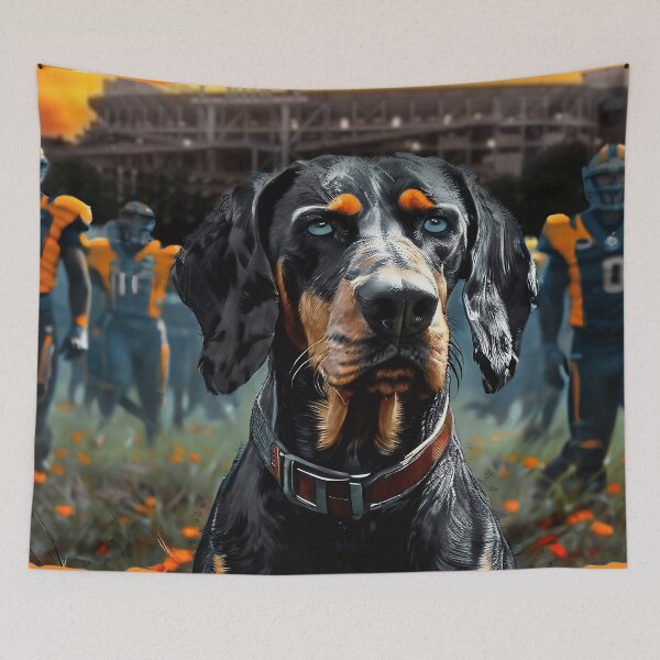 Item preview, BIG ORANGE BACKYARD - BLUETICK ON THE GUARD designed and sold by Pickle Wicked Designs.
