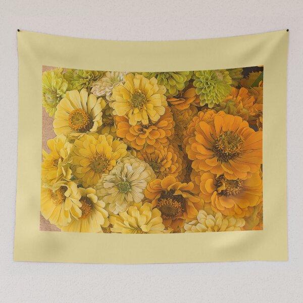 Item preview, Yellow Zinnias designed and sold by bloomingvine.