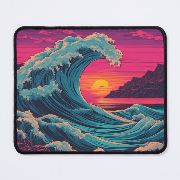 Item preview, Retro vintage stormy seas at sunset designed and sold by NicMacTees.