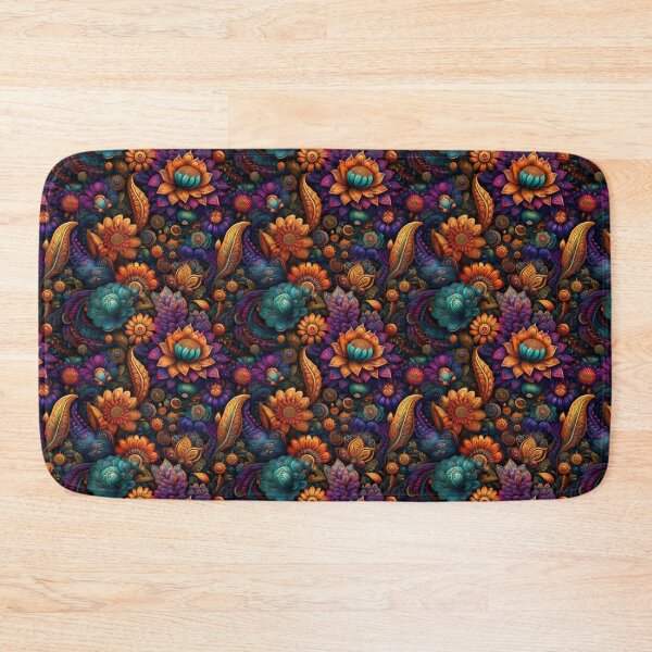 Item preview, trippy psychedelic Indian inspired colourful floral design 06 designed and sold by GeoffBeattie.