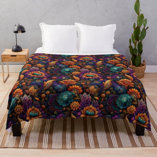 Item preview, trippy psychedelic Indian inspired colourful floral design 06 designed and sold by GeoffBeattie.