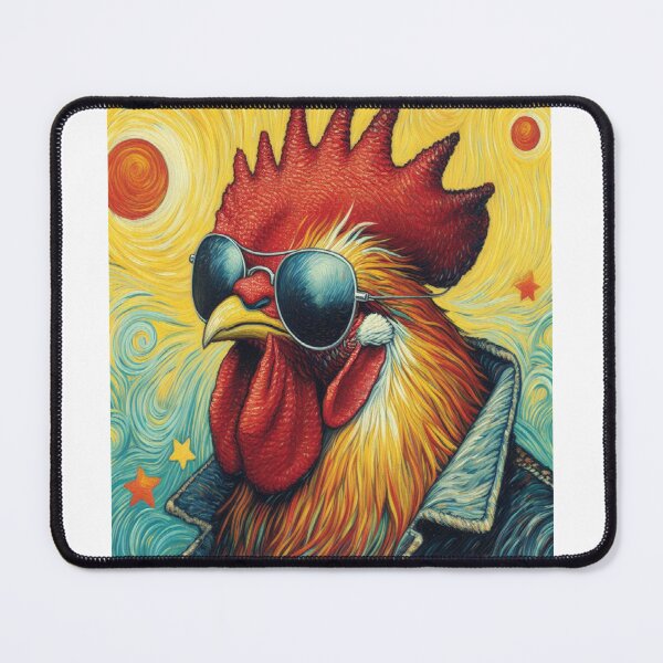 Item preview, Van .Gogh Rooster Wearing Sunglasses Retro Vintage Tee designed and sold by VISIONSTURME.