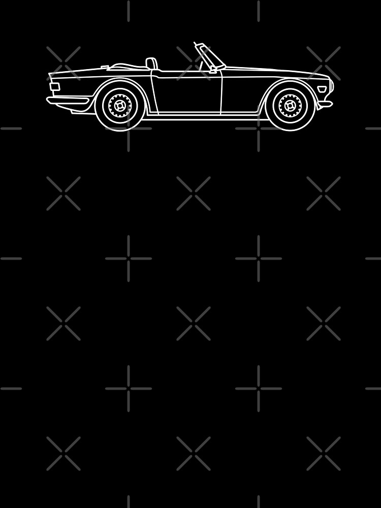 Thumbnail 7 of 7, Oversized T-Shirt, Triumph TR6 Line Drawing Outline - Classic British Sports Car designed and sold by BlueHeronGarage.