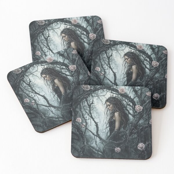 Item preview, Ensnared in Elegance: A Maiden Among Thorned Roses designed and sold by oanaunciuleanu.