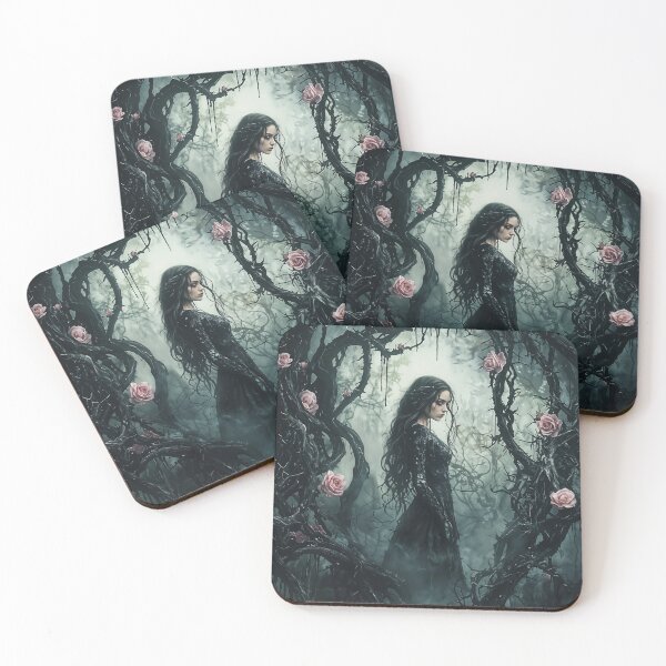 Item preview, Ensnared in Elegance: A Maiden Among Thorned Roses designed and sold by oanaunciuleanu.