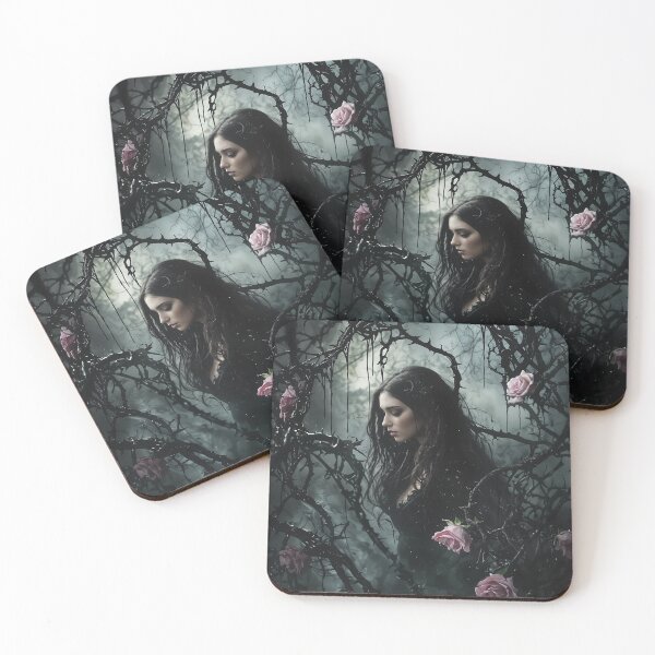 Item preview, Ensnared in Elegance: A Maiden Among Thorned Roses designed and sold by oanaunciuleanu.
